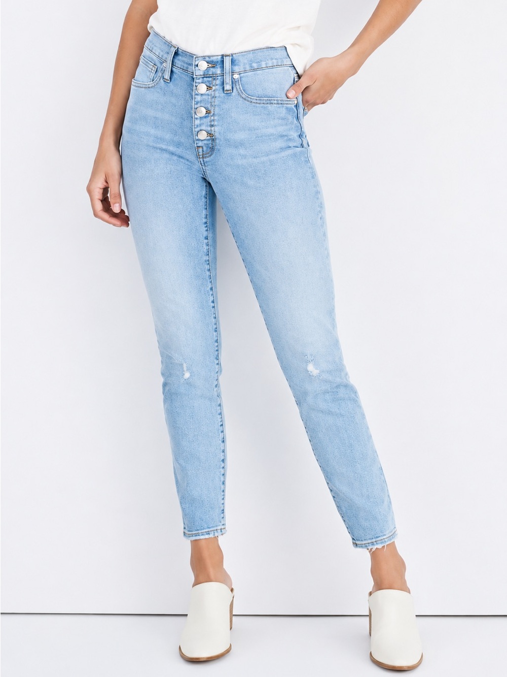 Like New! Madewell High-Rise Button Fly Skinny Jeans Size 30 – Light Wash